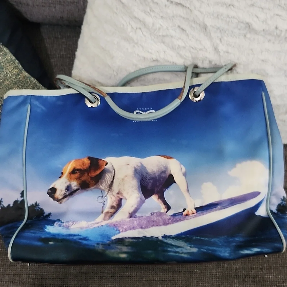 Anya Hindmarch Be A Bag Tote Dog Surfing Rare - Picture 9 of 15